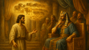 Image of Joseph interpreting the pharaoh's dreams.
